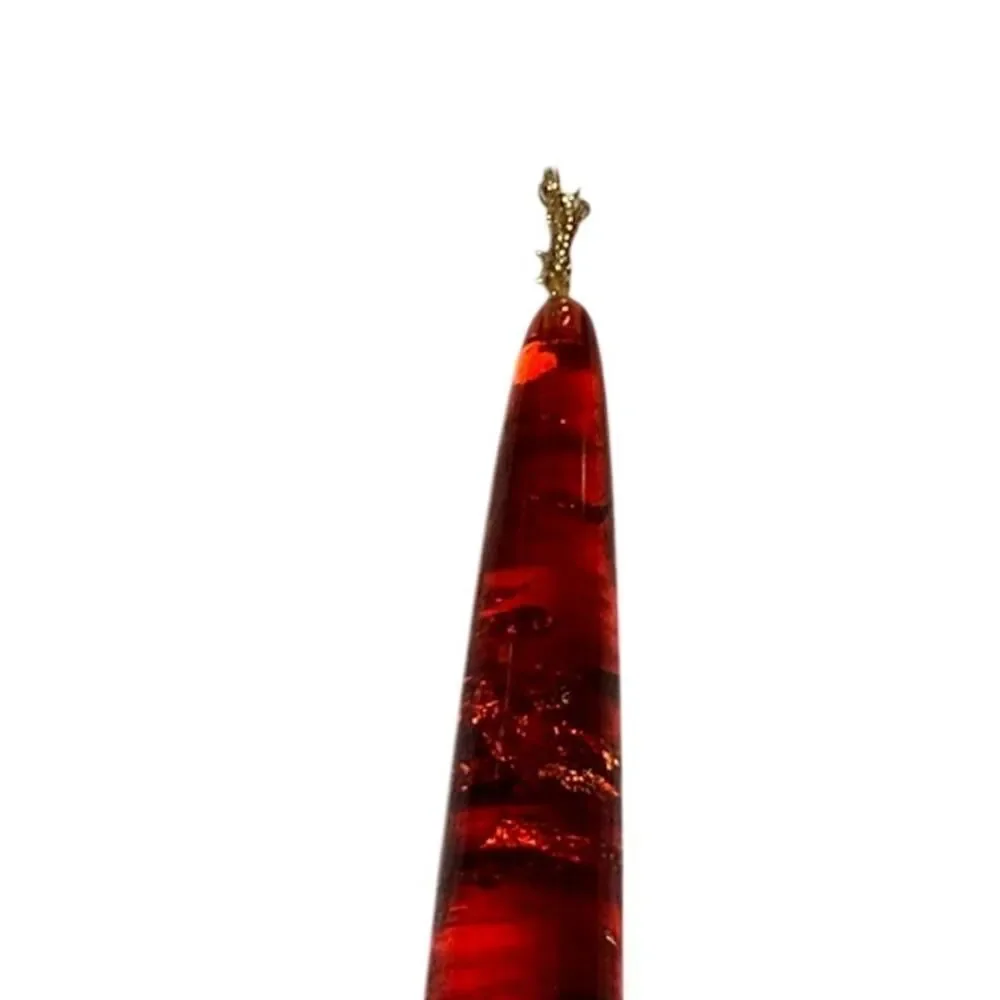 Vintage 1960s Red Lucite Taper Candle 8